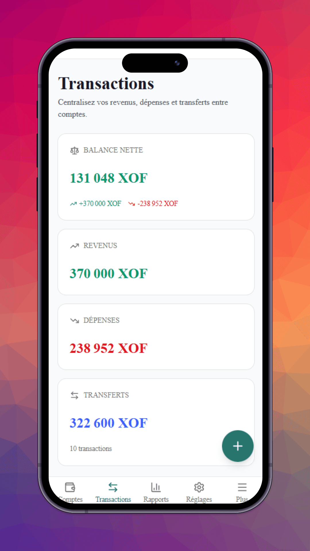 Capture d'écran de l'application Mr Wallet 3